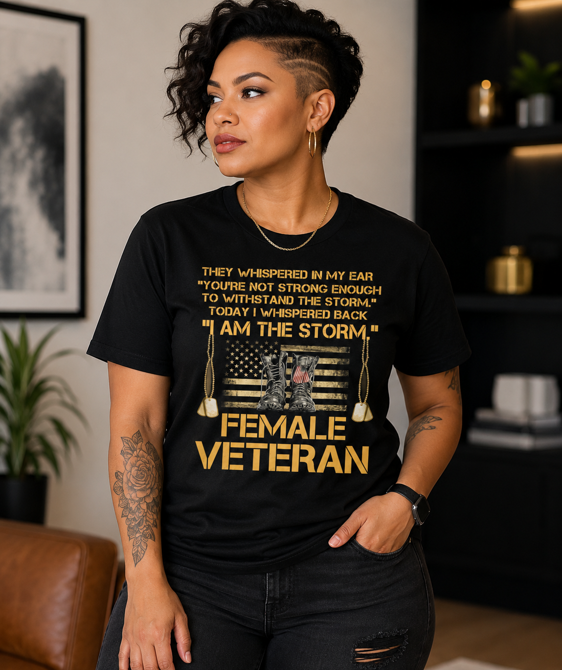 I Am The Storm Female Veteran T-Shirt