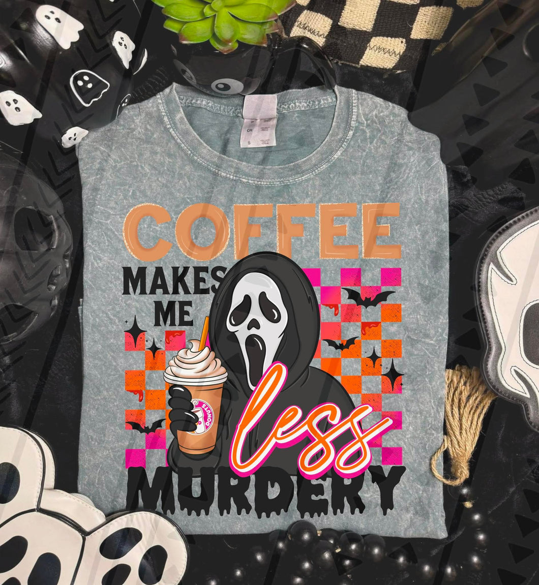 Coffee Makes Me less Murdery (Pink Background)