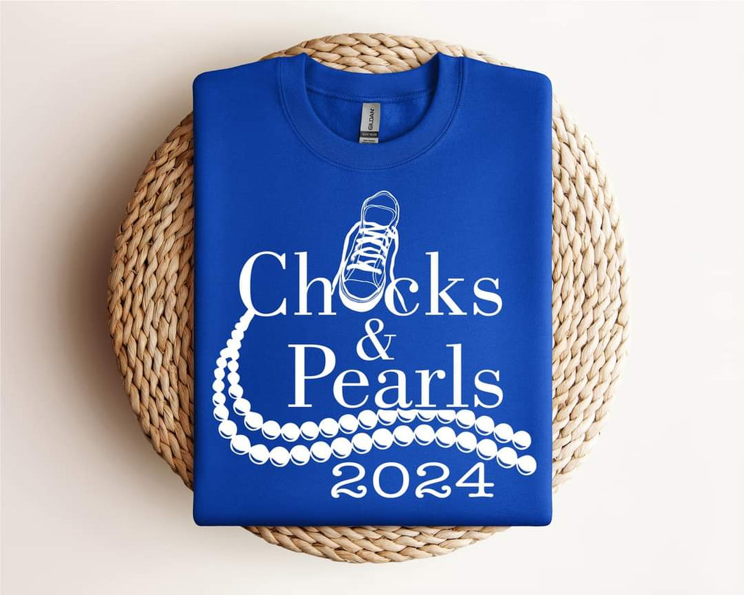 Chucks & Pearls White Letters