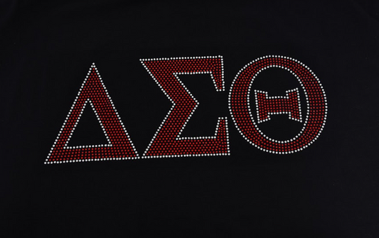 Greek Lettering Rhinestone T-Shirt