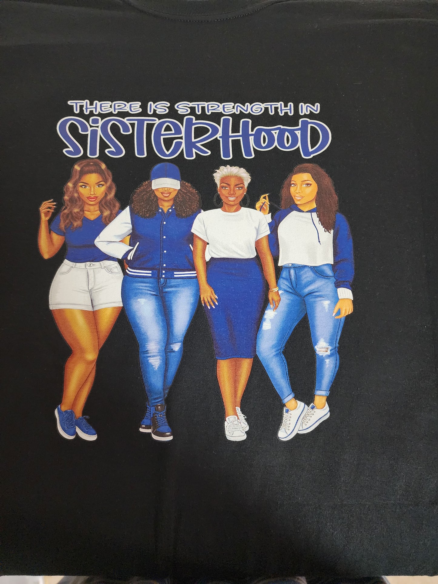 Blue and White Strength In Sisterhood