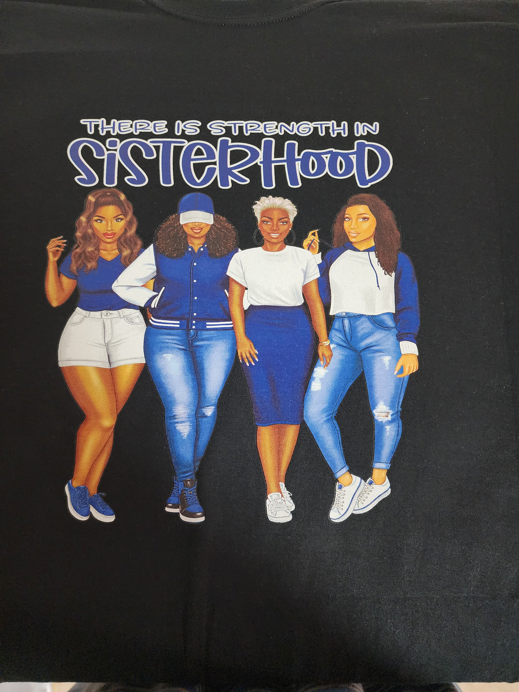 Blue and White Strength In Sisterhood