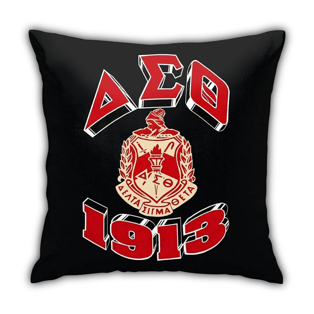 Black and Red Delta Sigma Theta Pillow