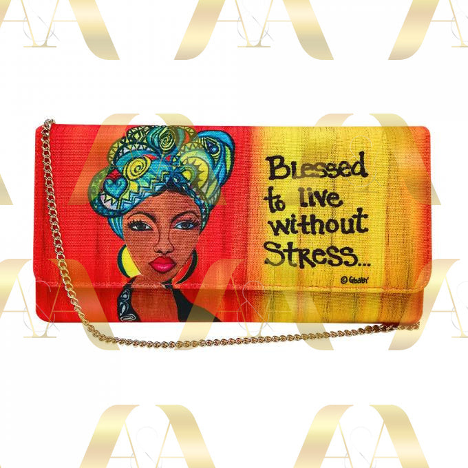 Blessed To Live Without Stress Clutch Bags